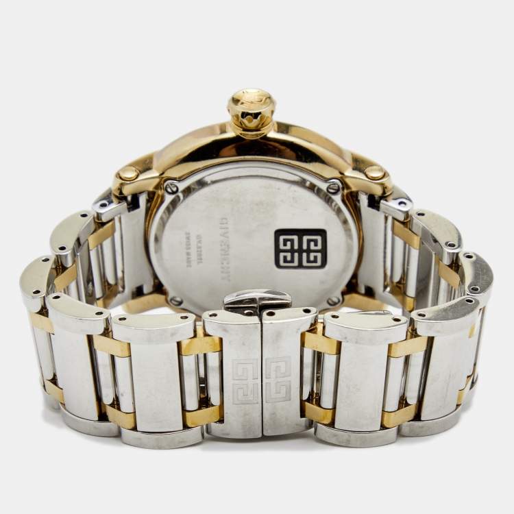 Pre Owned Givenchy White Two Tone Stainless Steel GV.5202L Women's Wristwatch 36 mm