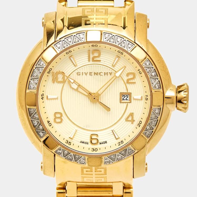 Pre Owned Givenchy Champagne Gold Plated Stainless Steel GV.5202L Women's Wristwatch 36 mm