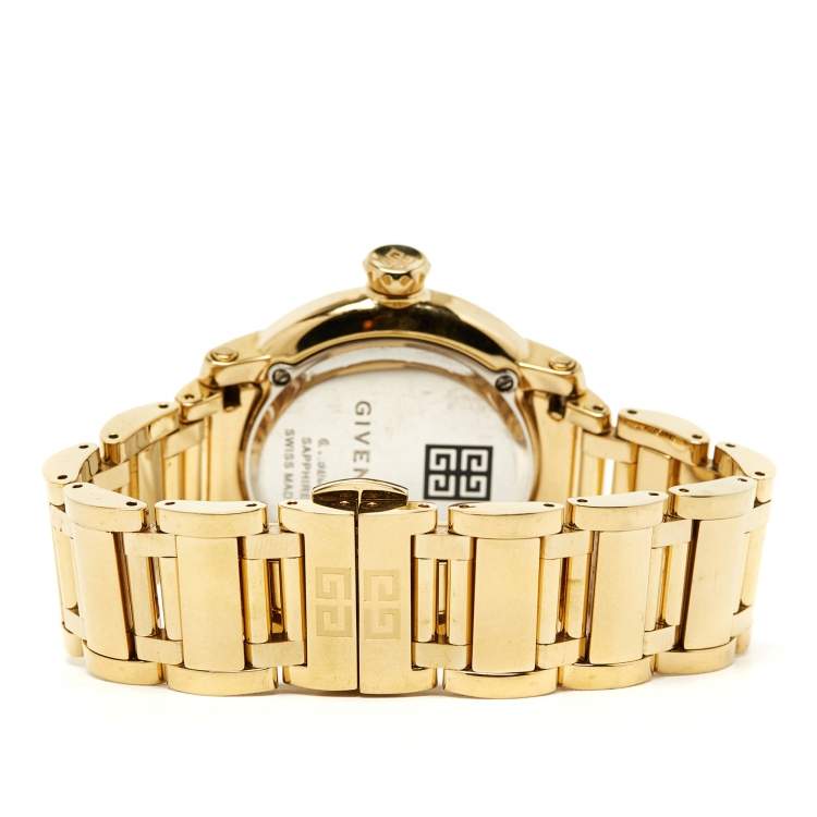 Pre Owned Givenchy Champagne Gold Plated Stainless Steel GV.5202L Women's Wristwatch 36 mm