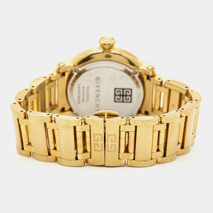 Pre Owned Givenchy Champagne Gold Plated Stainless GV.5202L Women's Wristwatch 36 mm 