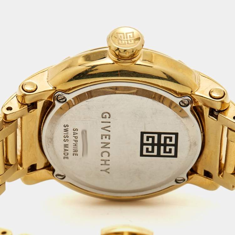 Pre Owned Givenchy Champagne Gold Plated Stainless GV.5202L Women's Wristwatch 36 mm 