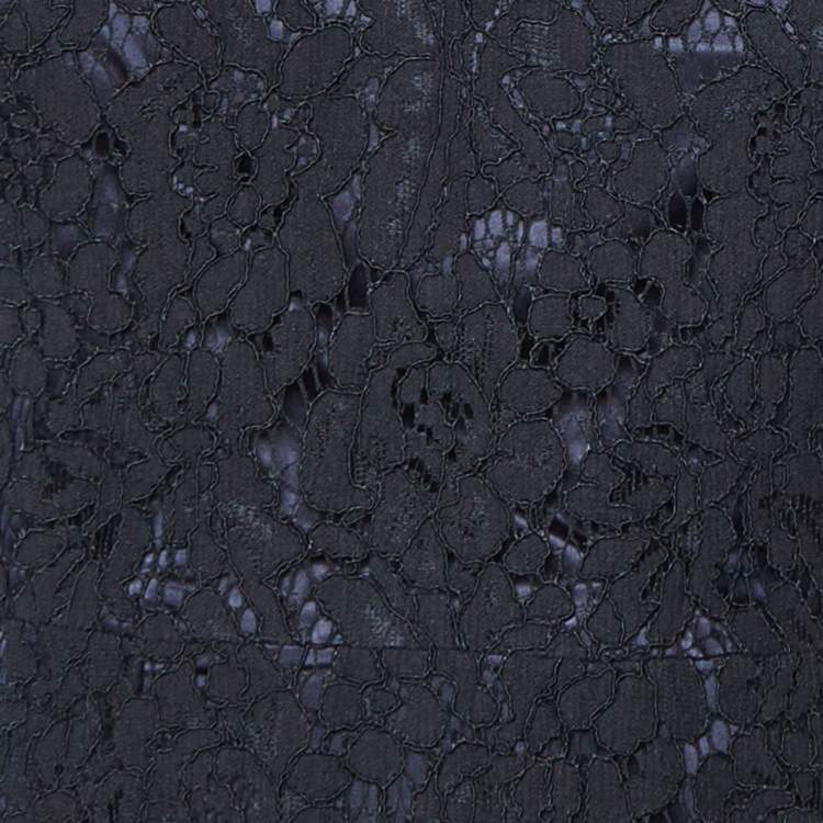 Pre Owned Goat Navy Blue Floral Lace Sheath Dress S