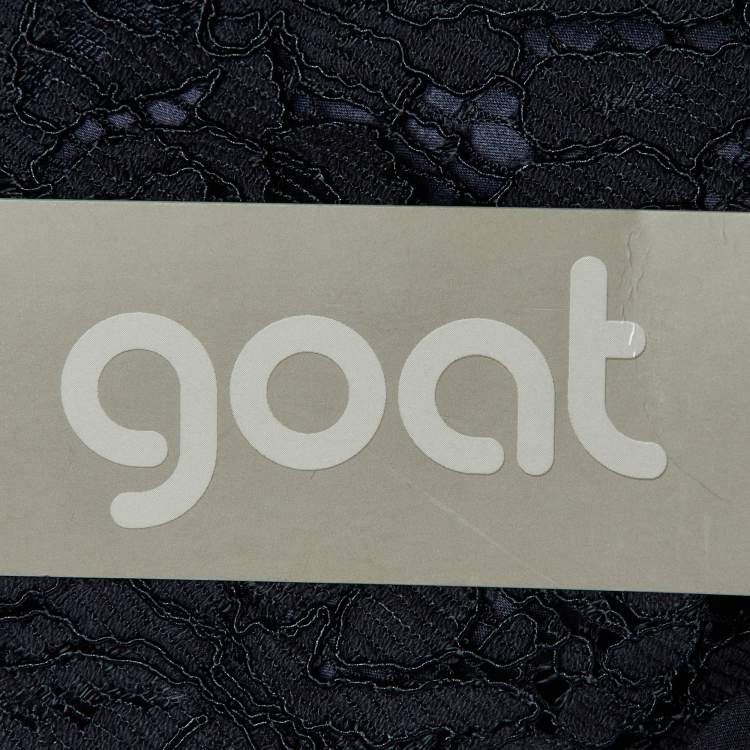 Pre Owned Goat Navy Blue Floral Lace Sheath Dress S