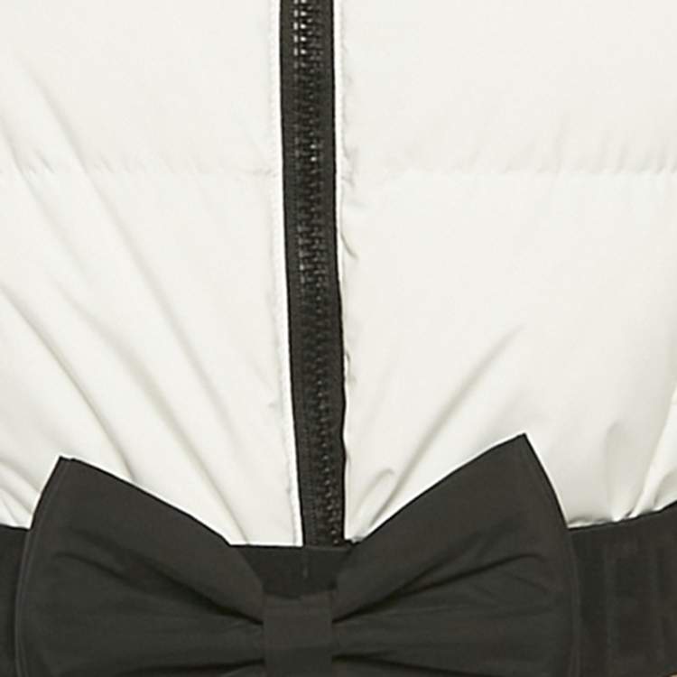 Pre Owned Goldbergh White Synthetic Bow Detail Belt Down Ski Jacket S
