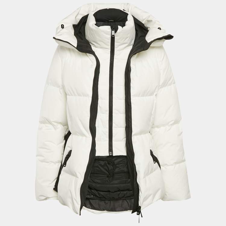 Pre Owned Goldbergh White Synthetic Bow Detail Belt Down Ski Jacket S