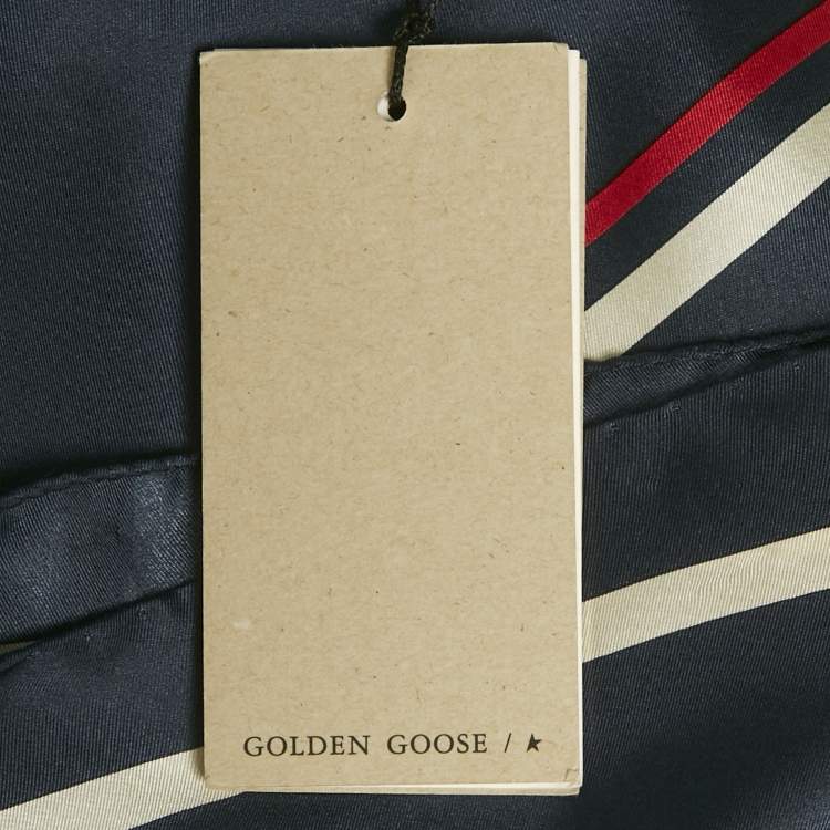 Pre Owned Golden Goose Navy Blue Star Print Silk Scarf