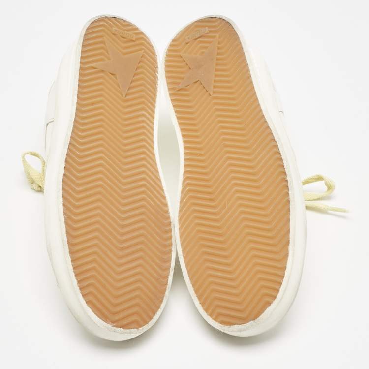 Pre Owned Golden Goose Off White/Yellow Leather Stardan Sneakers Size 39