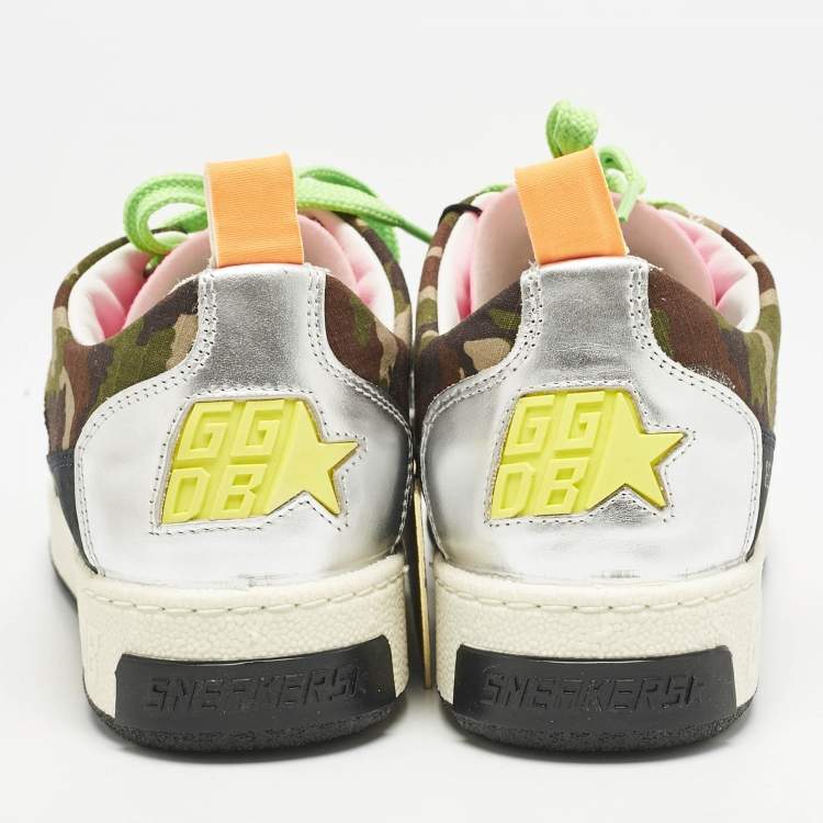 مملوكة مسبقًا Golden Goose Multicolor Leather and Knit Fabric Yeah Sneakers Size 36