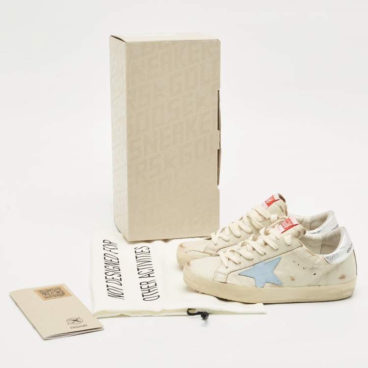 Pre Owned Golden Goose Beige Leather Super Star Sneakers Size 35