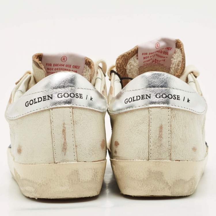 Pre Owned Golden Goose Beige Leather Super Star Sneakers Size 35