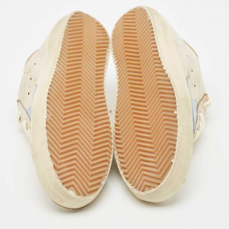 Pre Owned Golden Goose Beige Leather Super Star Sneakers Size 35
