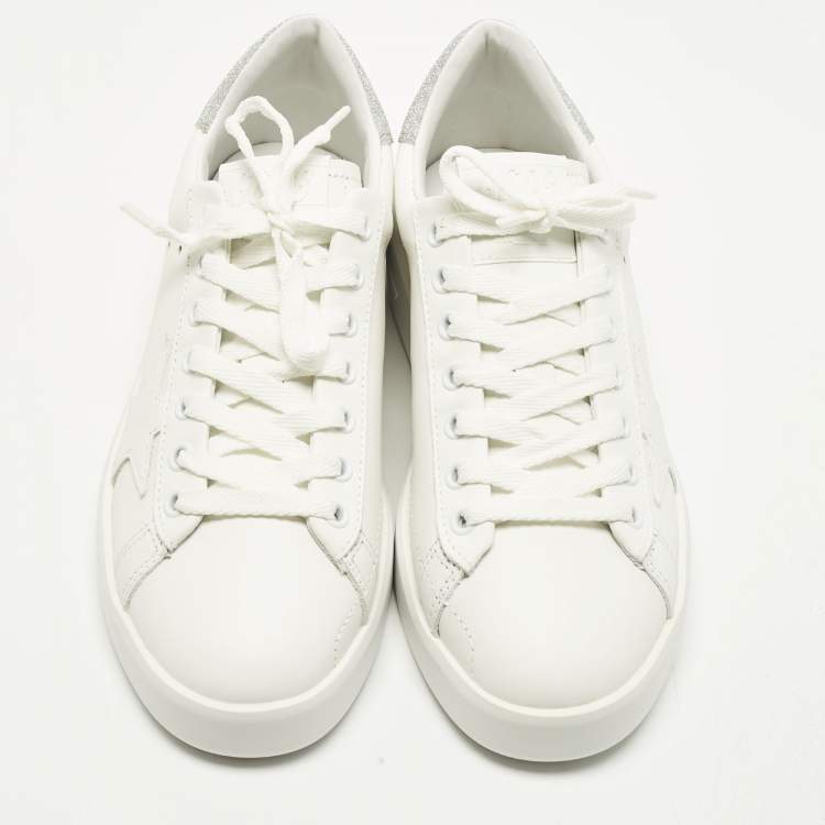 Pre Owned Golden Goose PureStar Size 37 White Leather Lace Up Sneakers
