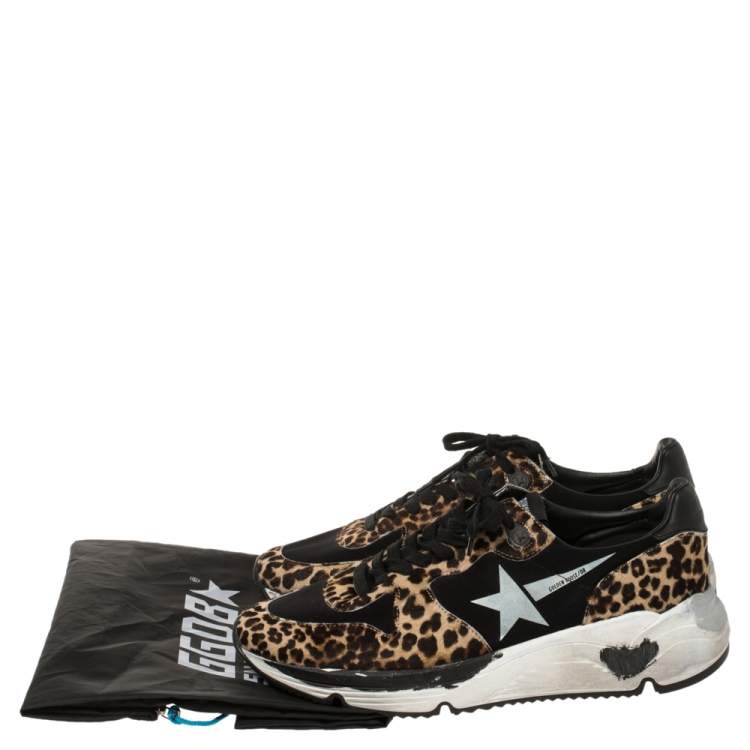 Pre Owned Golden Goose Brown/Black Pony Hair And Fabric Chunky Low Top Sneakers Size 41