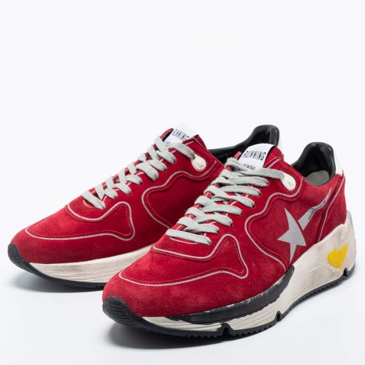 Pre Owned Golden Goose Red Suede Running Sneakers Size 40