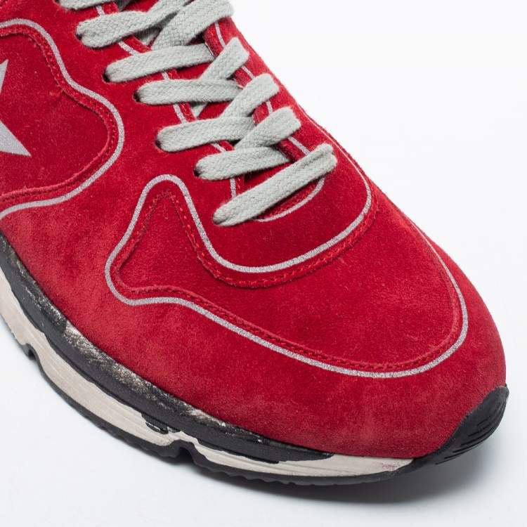 Pre Owned Golden Goose Red Suede Running Sneakers Size 40