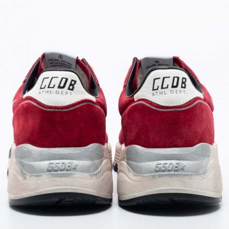 Pre Owned Golden Goose Red Suede Running Sneakers Size 40