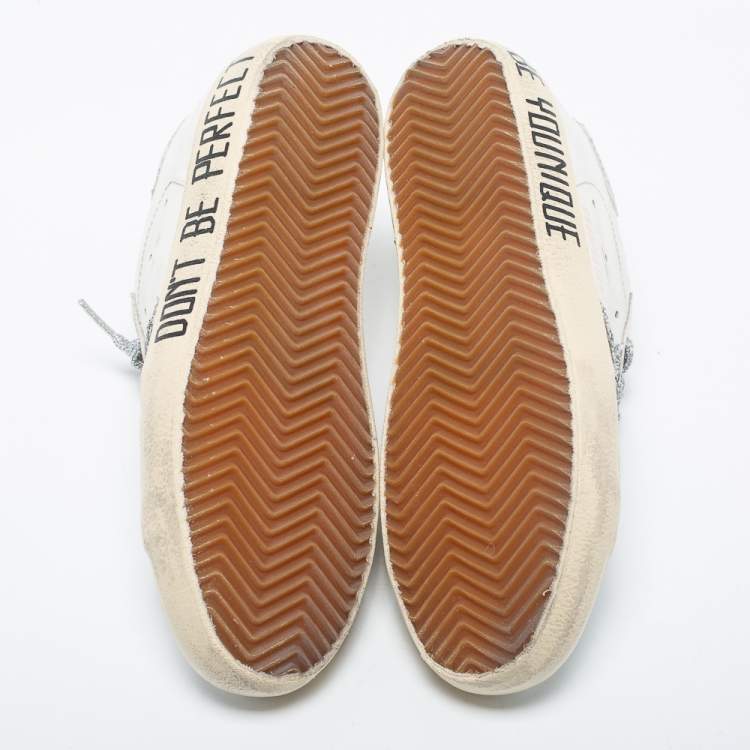 مملوكة مسبقًا Golden Goose White Leather Super-Star Low Top Sneakers Size 36