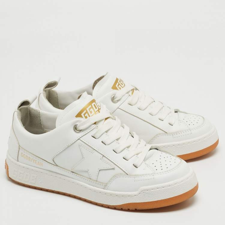 Pre Owned Golden Goose White Leather Yeah Low Top Sneakers Size 36