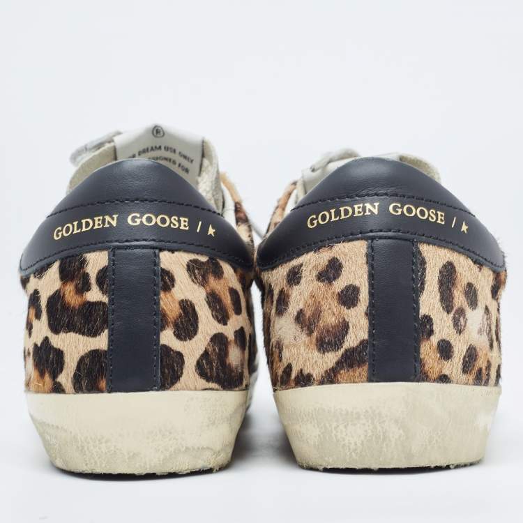 Pre Owned Golden Goose Multicolor Pony Hair and Suede Superstar Low Top Sneakers Size 37