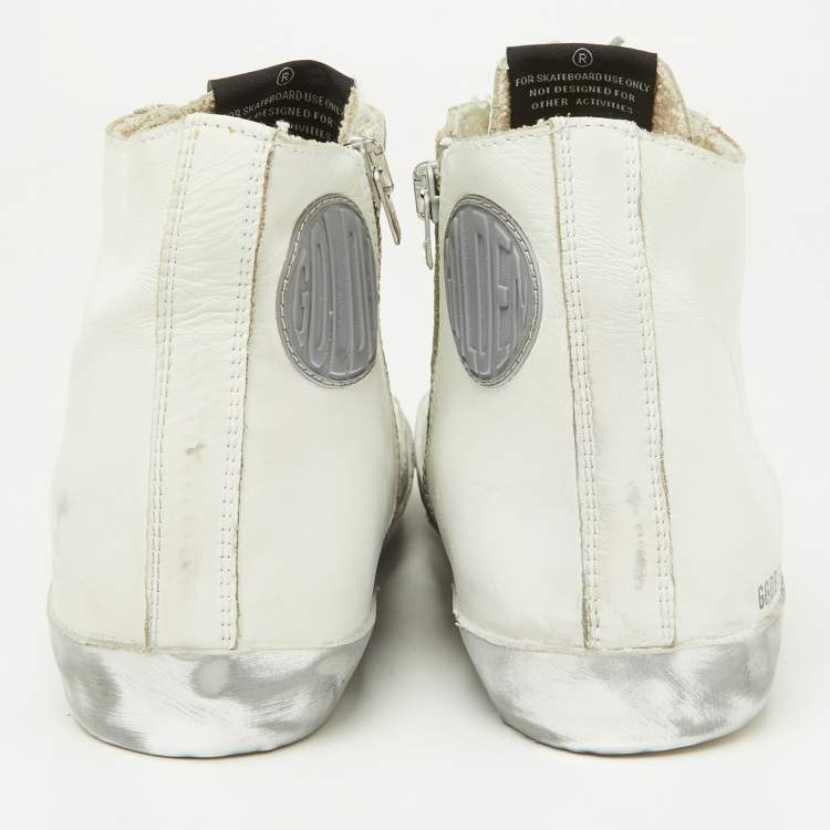 Pre Owned Golden Goose White Leather Francy Sneakers Size 39