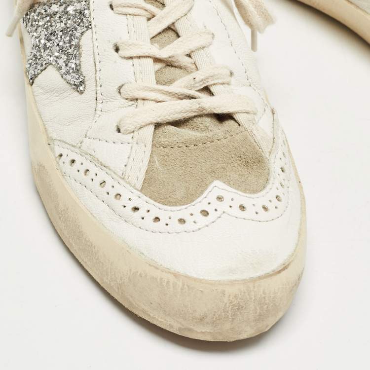 Pre Owned Golden Goose White Leather Midstar High Top Sneakers Size 37