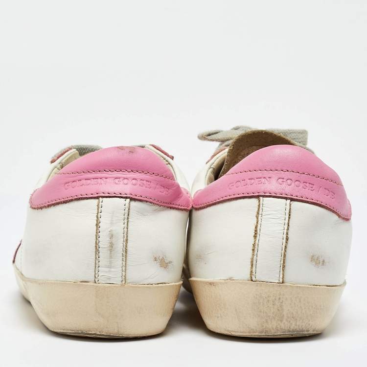 Pre Owned Golden Goose Tri Color Leather and Suede Superstar Low Top Sneakers Size 37