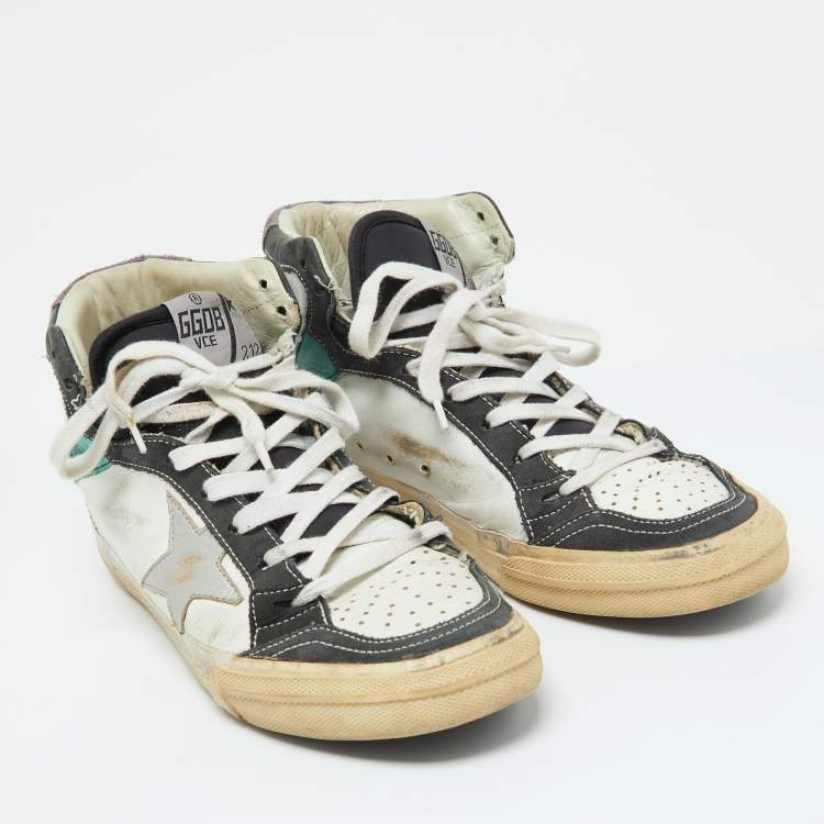 Pre Owned Golden Goose Multicolor Leather Sky Star 2.12 Sneakers Size 37