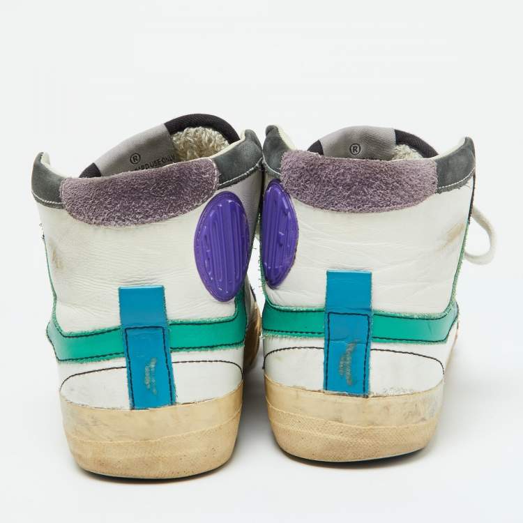 Pre Owned Golden Goose Multicolor Leather Sky Star 2.12 Sneakers Size 37