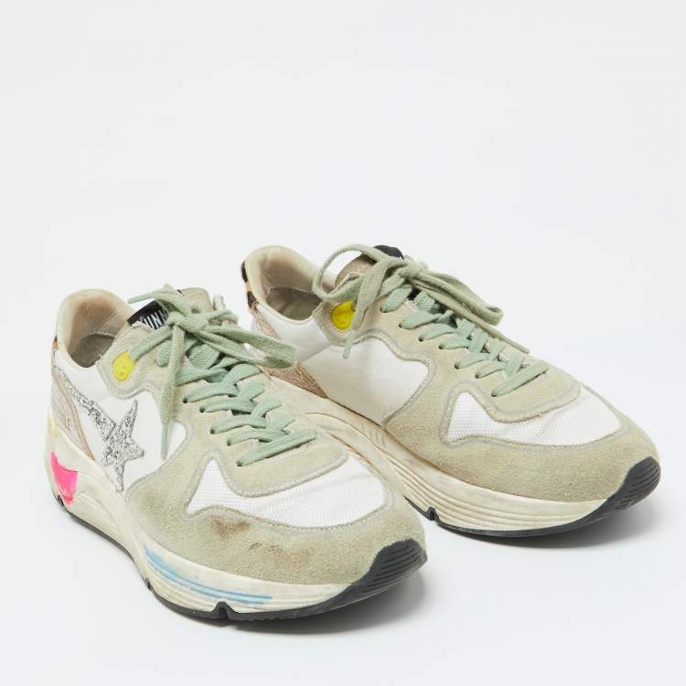 Pre Owned Golden Goose Multicolor Leather, Mesh and Suede Low Top Sneakers Size 38
