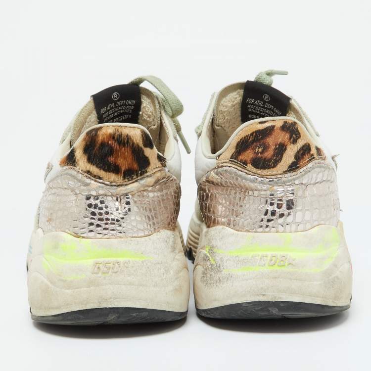Pre Owned Golden Goose Multicolor Leather, Mesh and Suede Low Top Sneakers Size 38