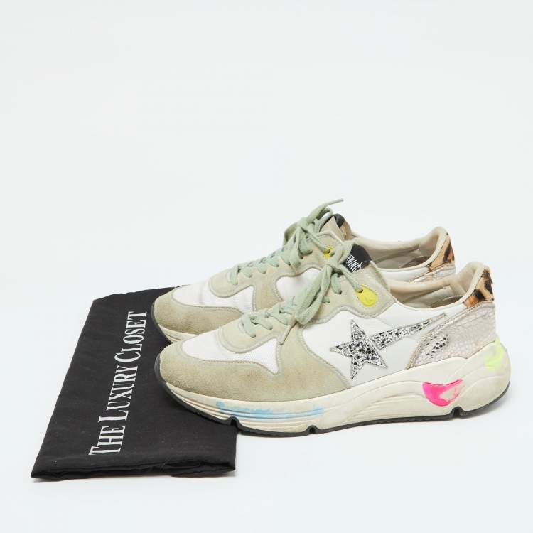 Pre Owned Golden Goose Multicolor Leather, Mesh and Suede Low Top Sneakers Size 38