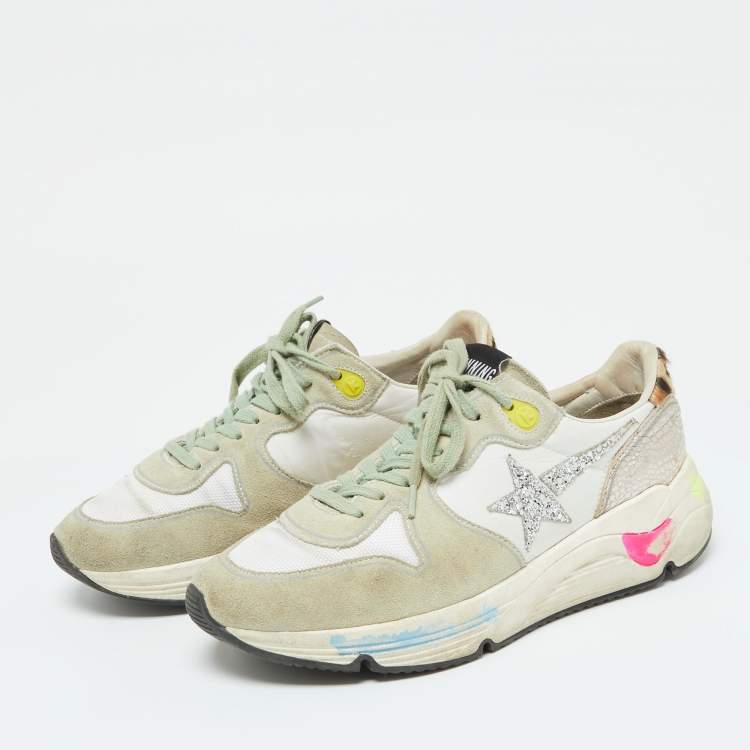 Pre Owned Golden Goose Multicolor Leather, Mesh and Suede Low Top Sneakers Size 38