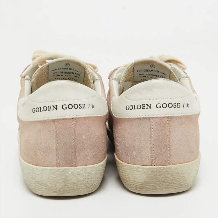 Pre Owned Golden Goose Pink Suede Superstar Low Top Sneakers Size 37