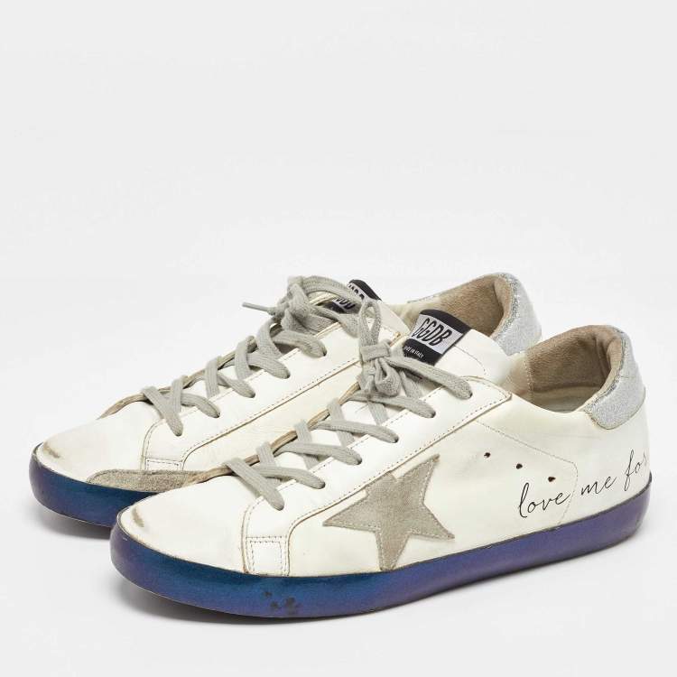 Pre Owned Golden Goose White Leather Super Star Low Top Sneakers Size 41