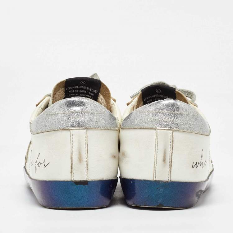 Pre Owned Golden Goose White Leather Super Star Low Top Sneakers Size 41