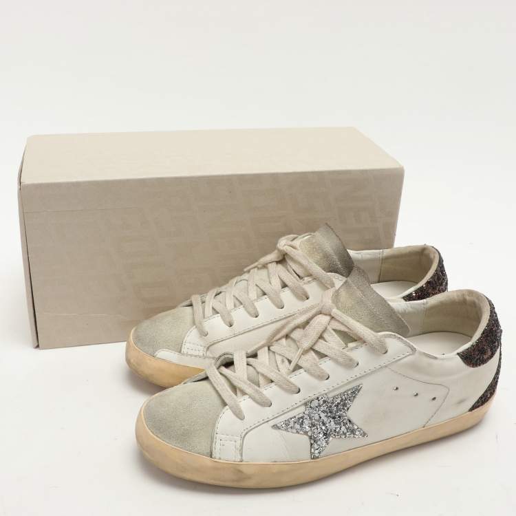 Pre Owned Golden Goose White Leather Superstar Low Top Sneakers Size 39