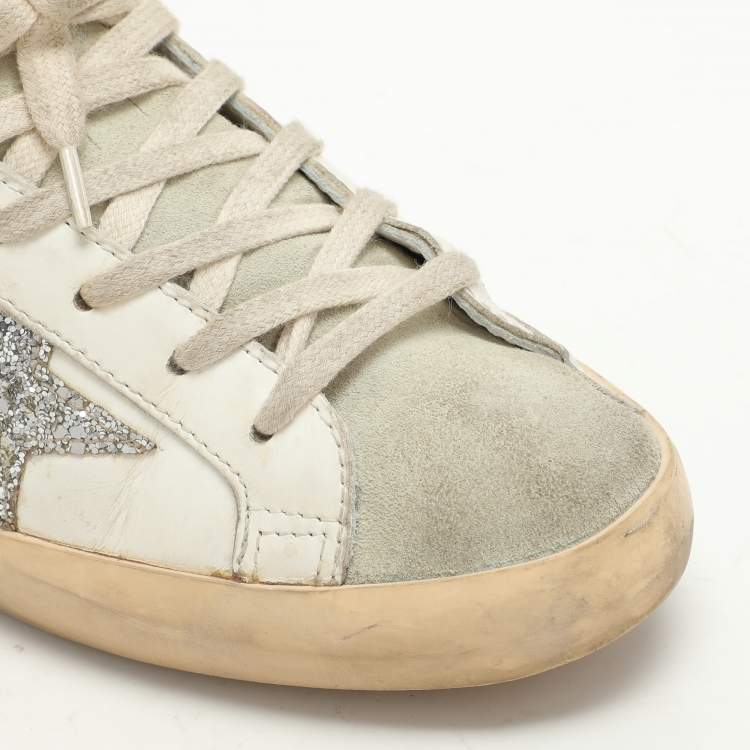 Pre Owned Golden Goose White Leather Superstar Low Top Sneakers Size 39