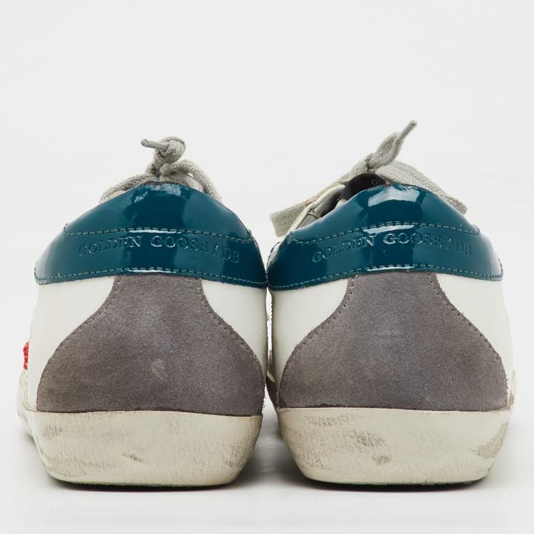 مملوكة مسبقًا Golden Goose White Leather Beads Super Star Low Top Sneakers Size 38