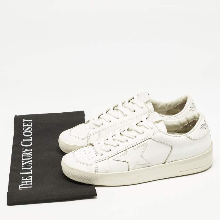 Pre Owned Golden Goose White Leather Stardan Low Top Sneakers Size 38