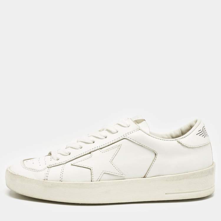 Pre Owned Golden Goose White Leather Stardan Low Top Sneakers Size 38