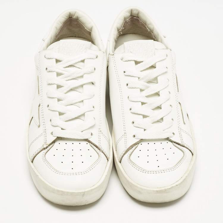 Pre Owned Golden Goose White Leather Stardan Low Top Sneakers Size 38