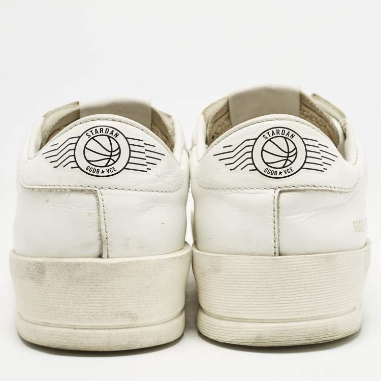 Pre Owned Golden Goose White Leather Stardan Low Top Sneakers Size 38