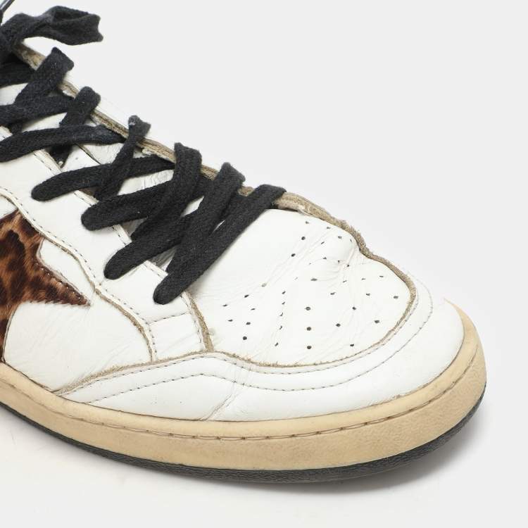 Pre Owned Golden Goose White Calf Hair and Leather Ball Star Limited Edition 181/325 Sneakers Size 40