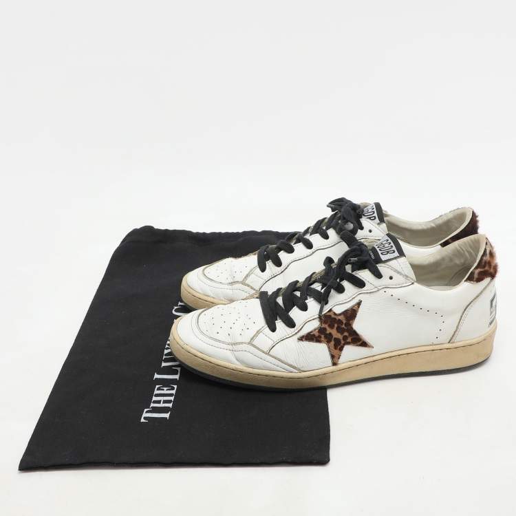 Pre Owned Golden Goose White Calf Hair and Leather Ball Star Limited Edition 181/325 Sneakers Size 40