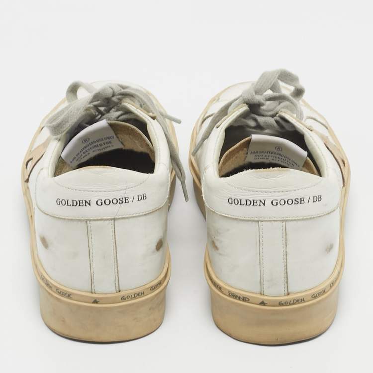 Pre Owned Golden Goose White Leather Hi Star Sneakers Size 39