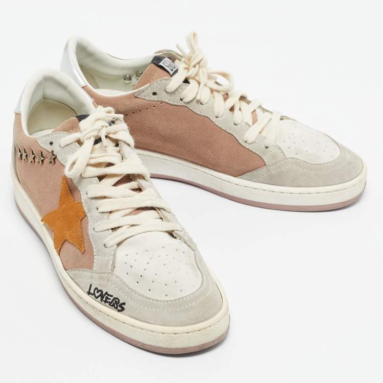 مملوكة مسبقًا Golden Goose Multicolor Suede Embellished Ballstar Sneakers Size 38