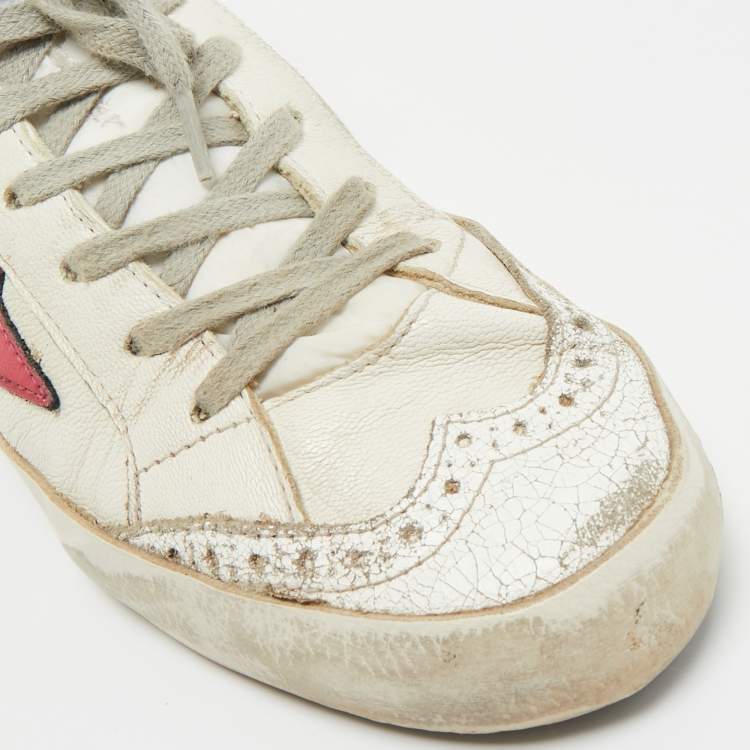 Pre Owned Golden Goose White Leather Mid Star Sneakers Size 38