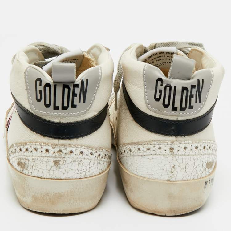 Pre Owned Golden Goose White Leather Mid Star Sneakers Size 38
