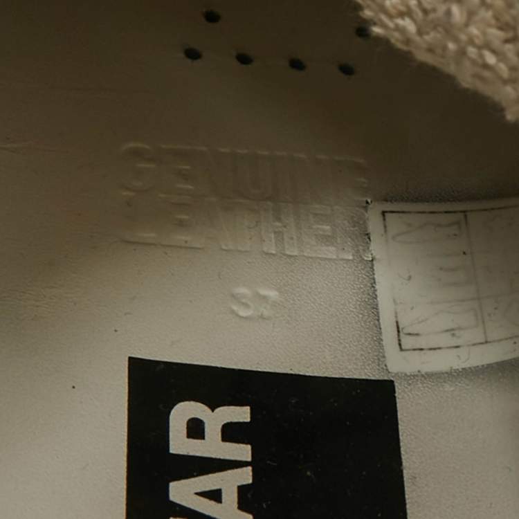 Pre Owned Golden Goose White Leather Hi Star Lace Up Sneakers Size 37