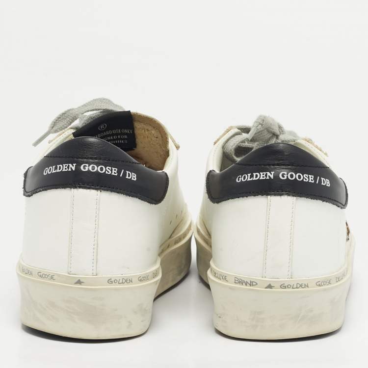 Pre Owned Golden Goose White Leather Hi Star Low Top Sneakers Size 37